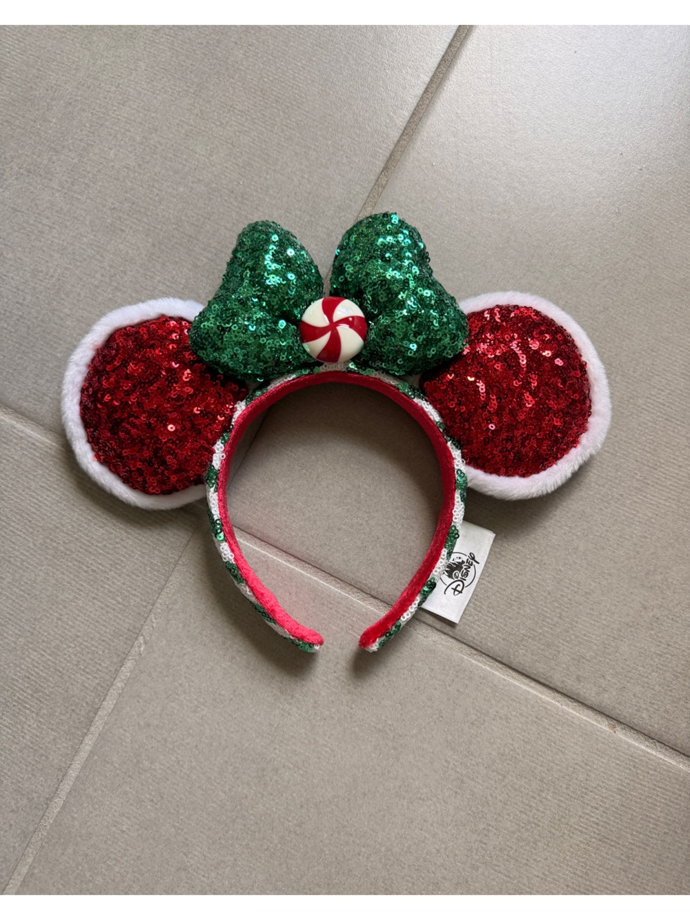 Disney Holiday Sequin Minnie Headband - Red & Green